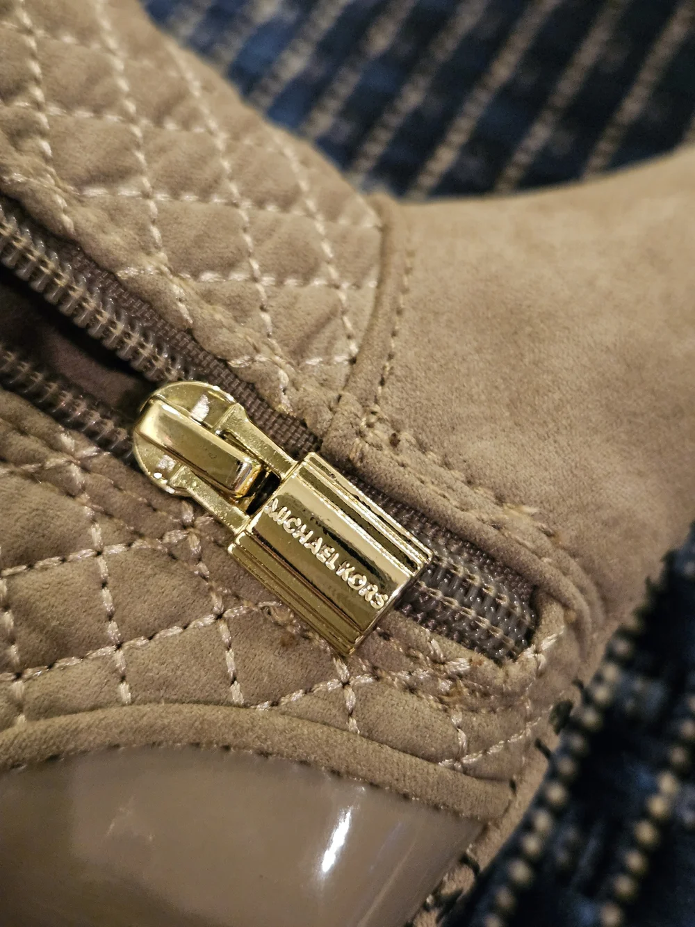 Michael Kors Baby Tan Quilted Faux-Fur Booties